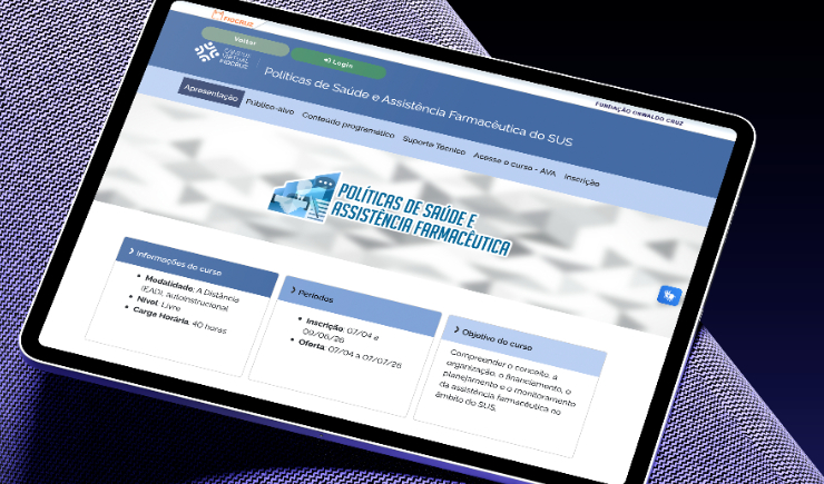 Fiocruz abre curso gratuito para farmacêuticos sobre assistência farmacêutica no SUS