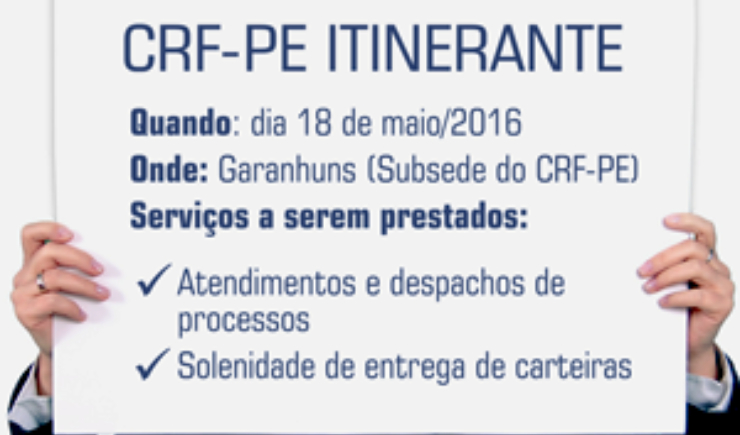 Garanhuns receberá CRF-PE Itinerante