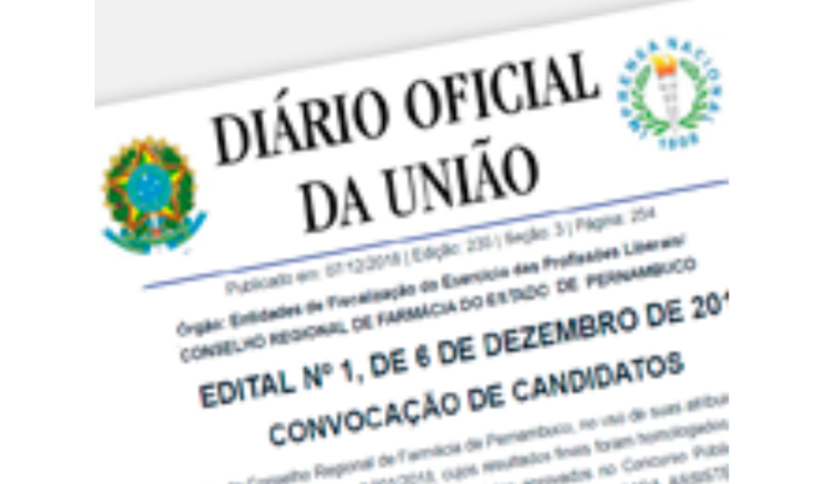 CRF-PE Convoca mais seis aprovados do concurso público realizado em abril