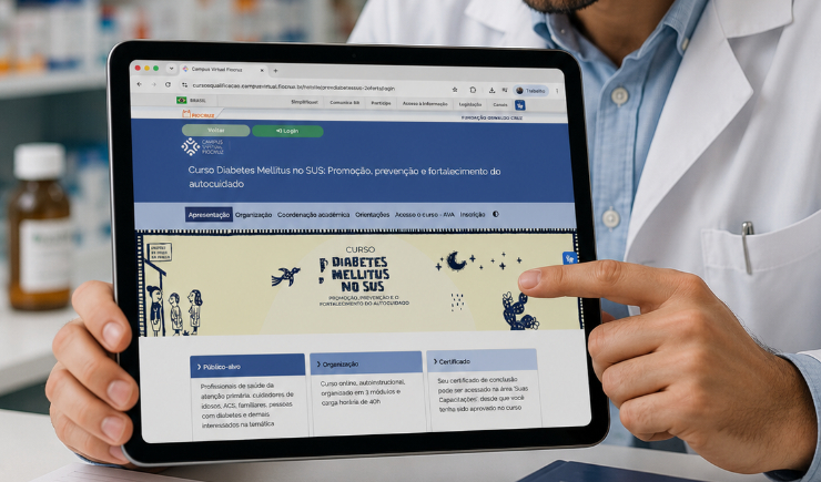 Curso gratuito capacita profissionais e pacientes para prevenir complicações do diabetes no SUS