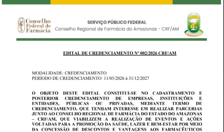 EDITAL DE CREDENCIAMENTO No 002/2026 CRF/AM