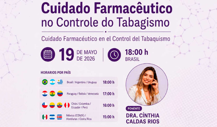 Webinar internacional debate cuidado farmacêutico no controle do tabagismo